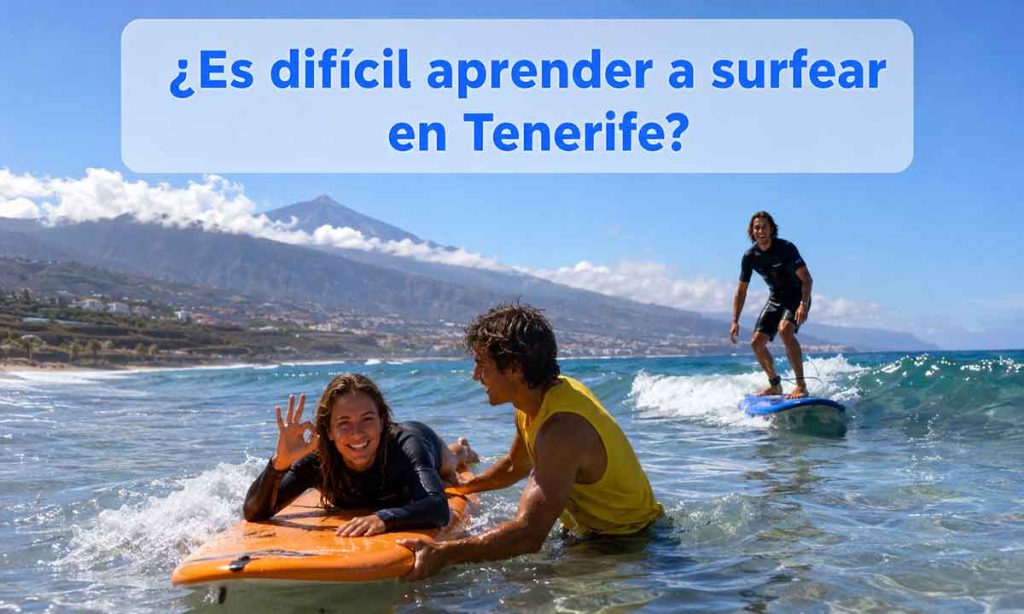 Es difícil aprender a surfear en Tenerife