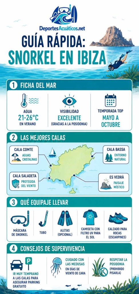 guía para hacer snorkeling en ibiza infografia
