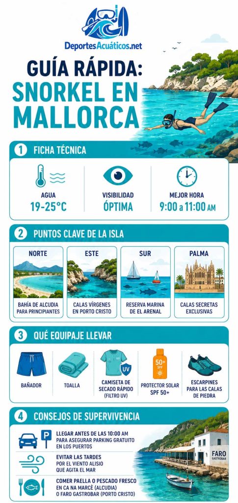 guia rapida para hacer snorkel en mallorca
