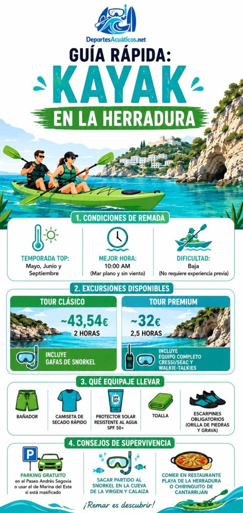 kayak en la herradura infografía